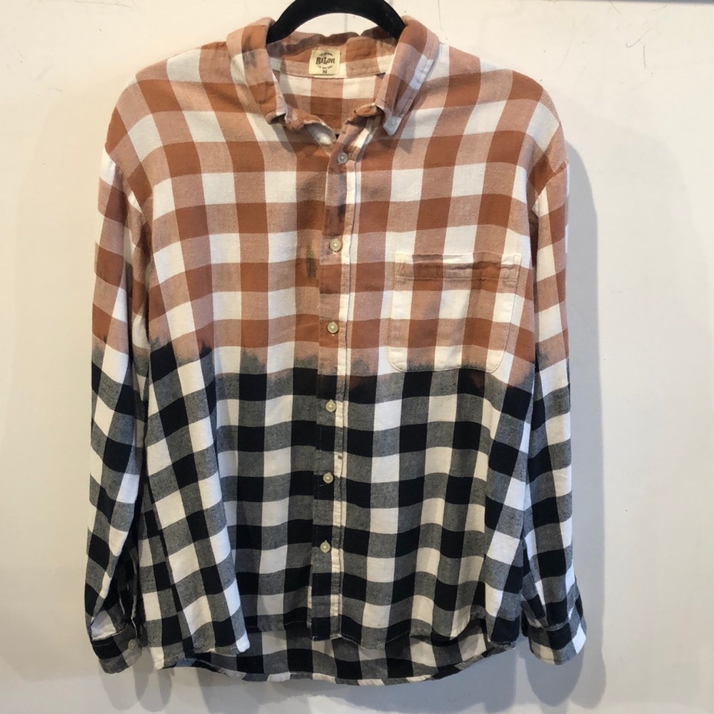 Relove Dip Dyed Flannel with Skull